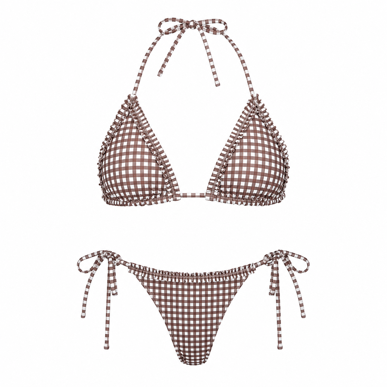 Bikini Vichy marrón