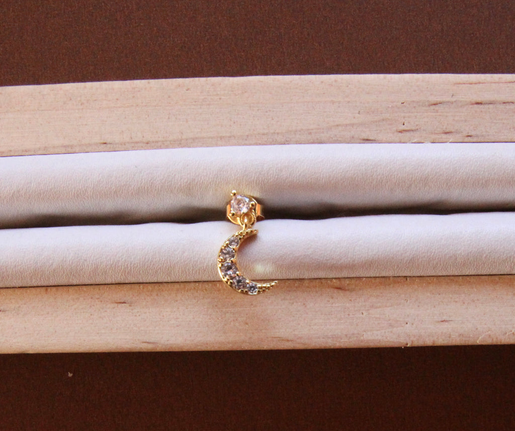 Pendiente Luna circonita