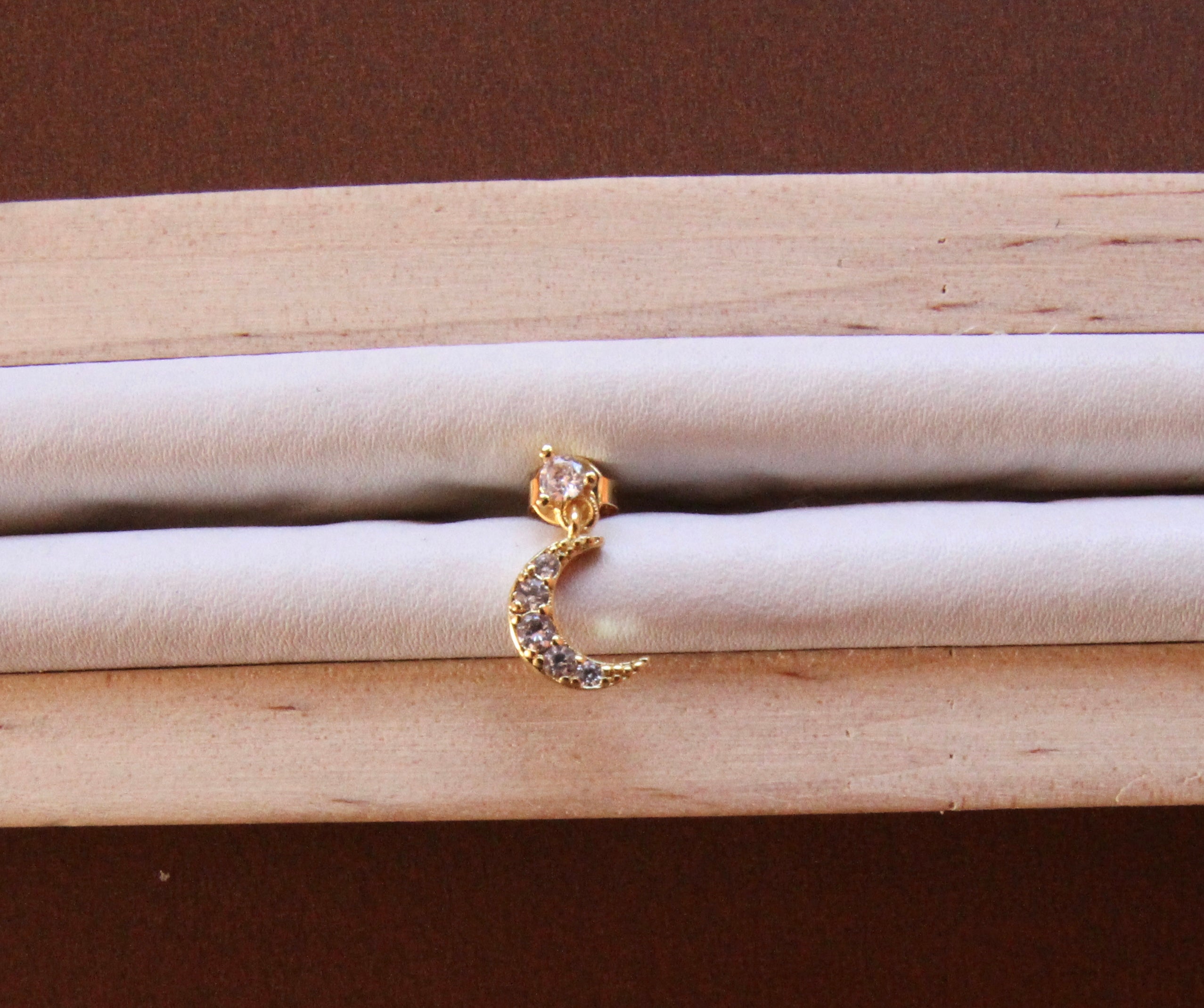 Pendiente Luna circonita