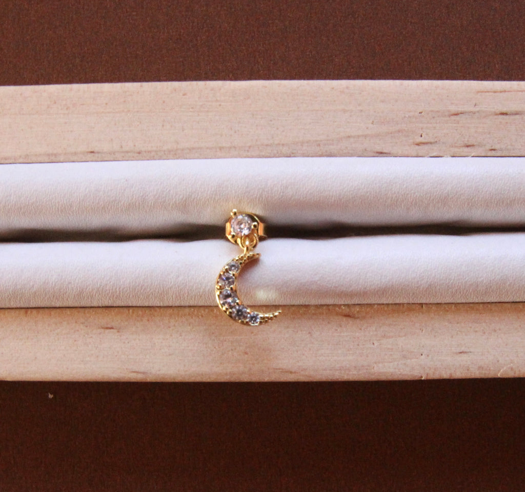 Pendiente Luna circonita